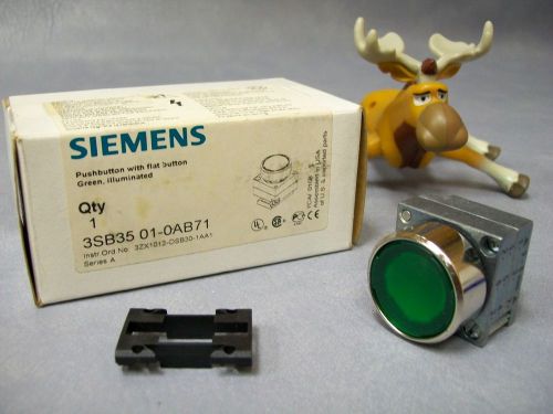 Siemens 3SB3501-0AB71 Green Illuminated Pushbutton
