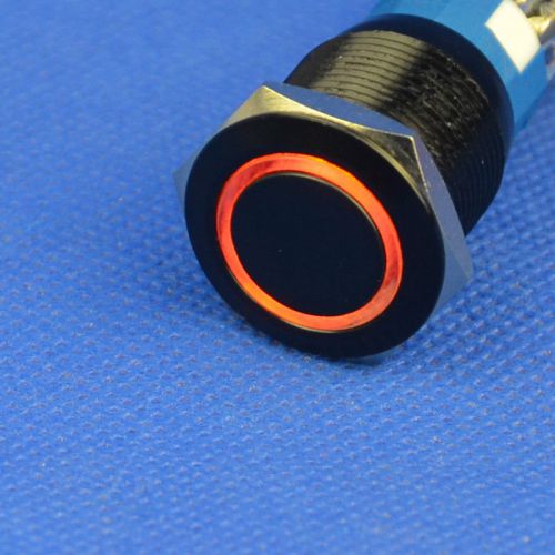 19mm 12V Orange Led 5 Pins black Push Button Angel Eye Metal Latching Switch car