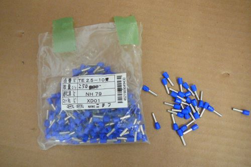 Quantity 250) TE 2.5-10 New In Box NTM Nichifu Blue Single Wire End Crimp Type