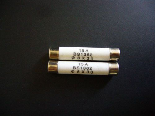 2) ceramic fuse 6 x 30mm 15a 250v bs1362 usa seller fast shipping for sale