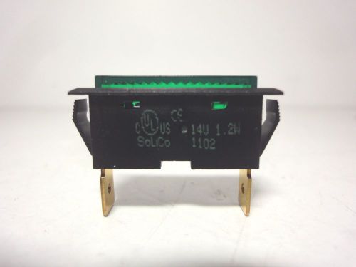 Solico 14v 1.2w rectangular green indicator light for sale