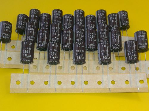 [25 pcs] 10uF 450V Aluminum Elect. Cap. NIPPON CHEMI-CON series KXG  LONG LIFE