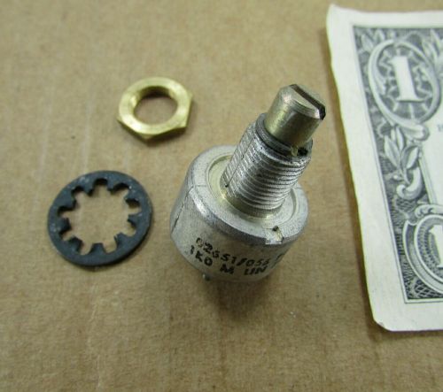 Vintage 1k m-lin potentiometers 3/4 turn w/ mounting hardware carbon panel mount for sale