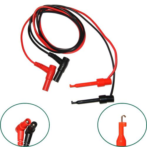 MULTIMETER HEAVY DUTY PROBE BANANA PLUG TO TEST HOOK CLIP CABLE