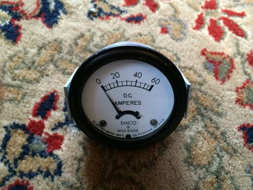Vintage Emico DC Amperes Meter Ammeter Round Face Gauge NOS