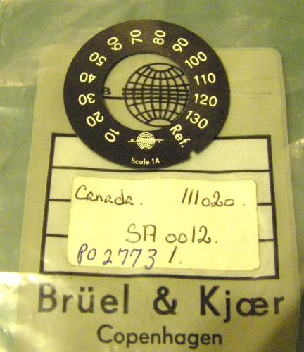 BRUEL &amp; KJAER COPENHAGEN PART SA 0012 SCALE DISC 1A / 1B