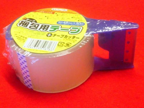 DAISO  Sealing Packing Tape With Dispenser Cutter Case of 1 MADE IN TAIWA BLUE