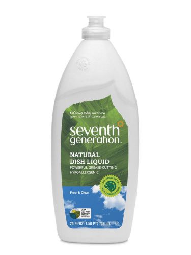 Lot of 3 Seventh Generation Natural Free &amp; Clear Dish Liquid Soap 25oz Detergent