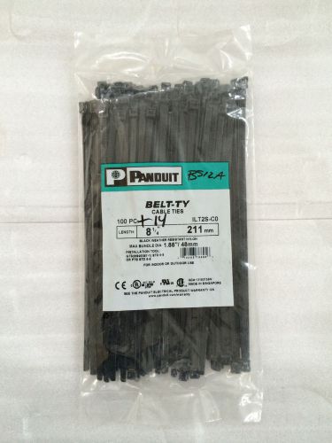 100 pack - panduit belt-ty 8.25” nylon cable tie ilt2s-c0 weather resistant nip for sale
