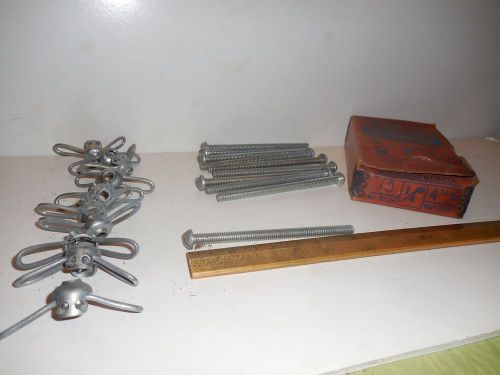 Vtg 1/4&#034; x 4&#034; concrete masonry spring  toggle anchors star expansion bolt co. for sale