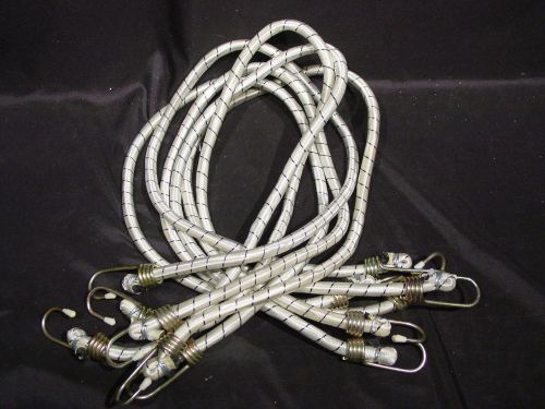 6 bungee shock cords 42&#034; long steel hooks truck trailer tarp bungy tie downs for sale