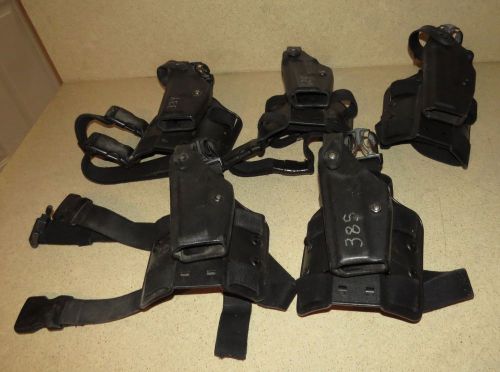 Lot of 5 safariland tactical black holster 6005-83 left handed-glock 17 22-b for sale
