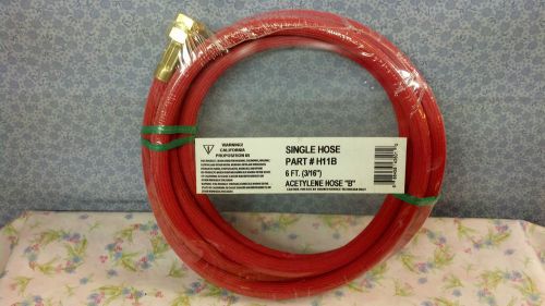 Uniweld, acetylene single hose, 6 feet, &#034;b&#034; connections, acetylene hose, h11b for sale