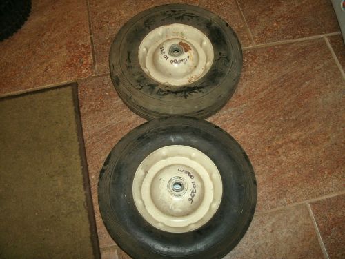 (2) 10 x 2.75 Solid Rubber Steel Wheels Tires 1/2&#034; Bore FREE SHIPPING!!!