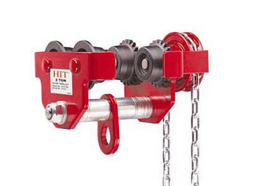 Hit push hoist geared trolley 1 ton with hand chain 2000lbs osha and ansi/asme for sale