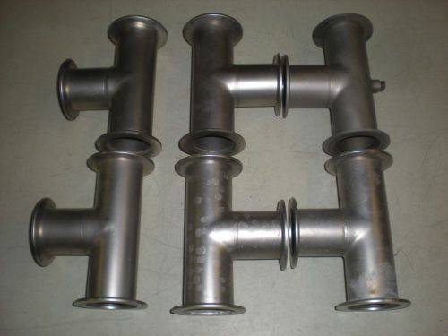 Lot of (6) pieces of metal vacuum line tee - 2&#034; od tube for sale