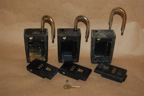 (3x) LOCKABLE SHACKLE  Realtor Lockbox - 3 letter key lock boxes