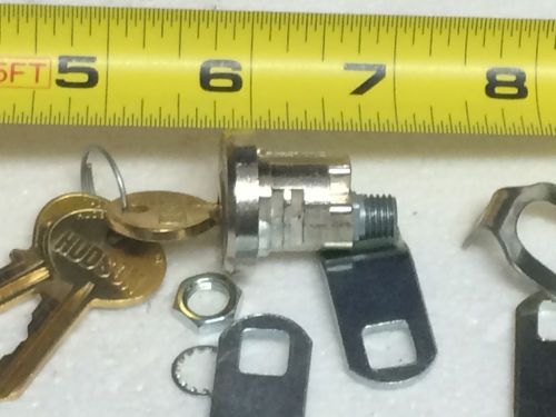Lot of 6 cam locks, keys &amp; retaining clips - hudson lock co. - easy install for sale