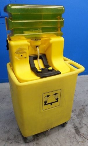 Bradley portable gravity feed eye wash station + waste cart for sale