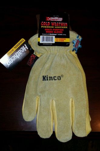 Kinco Tan Pigskin Leather Heatkeep Thermal Water Repellent Ski Glove Lg