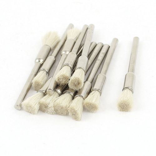 11 Pcs Straight Shank White Bristle Pen Brush Polishing Buffing Polisher Tool