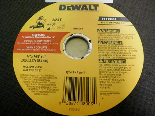 X2 pcs dewalt dw8003 14&#034; x 7/64&#034; x 1&#034; chop saw wheel saw blade metal (new) for sale