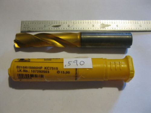new kennametal  solid carbide .590 drill.coolant thru.coated.