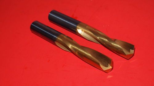 ATRAX 1/2&#034;&#034; Solid Carbide Drill Bit 2 Flute TIN Coated Lot of 2 Pieces *NEW*