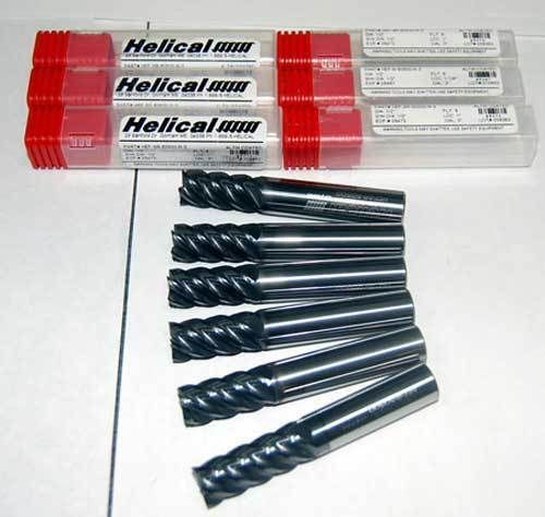 6 helical 1/2&#034; 5flt high perf. carbide altin end mills-stainless,titanium,nickel for sale