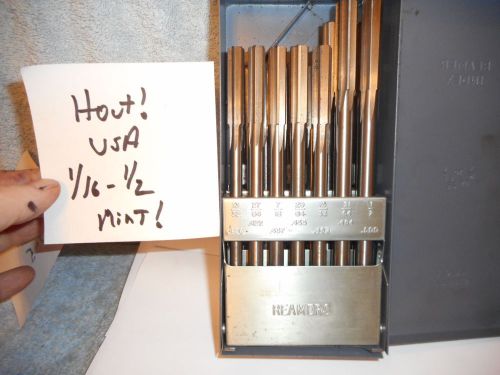 Machinists  1/10b1 wow hout (the best -usa) 1/16-1/2 by 64th&#039;s reamer set usa for sale