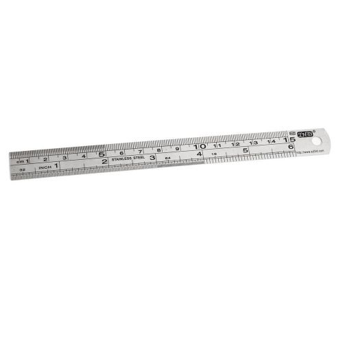 Double Sides Metric 15cm 6inches Stainless Steel Straight Ruler
