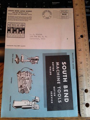 1950s south bend lathe works bulletin advertisement #1 lathe drill press grinder for sale