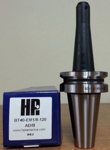 Hpi pioneer bt40 1/8 0.1250&#034; end mill holder 4.72&#034; coolant thru din ad/b **new** for sale