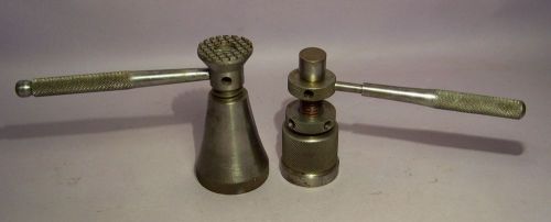 2 vintage machinist adjustable leveling screw jacks tools for sale