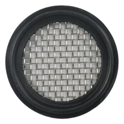 Epdm sanitary tri-clamp screen gasket, black - 2.5&#034; w/ 10 mesh (316l stainless) for sale