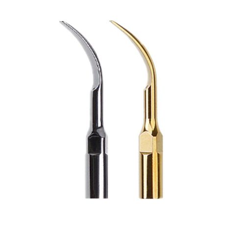 2 pc dental ultrasonic scaler tips fit ems woodpecker handpiece g2 + g2t golden for sale
