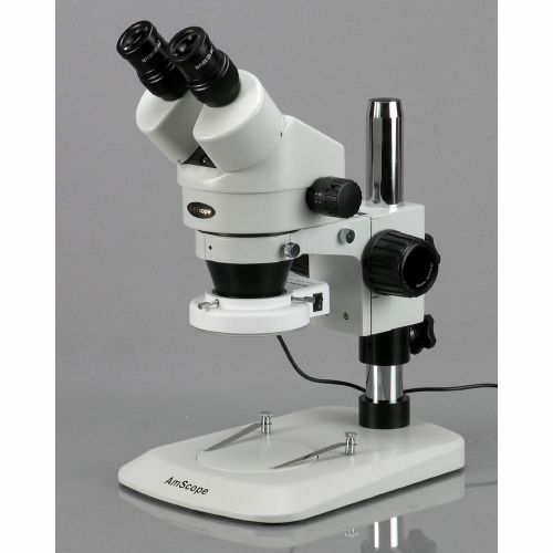 7x-45x inspection dissecting pillar stand zoom stereo microscope + 64-led light for sale