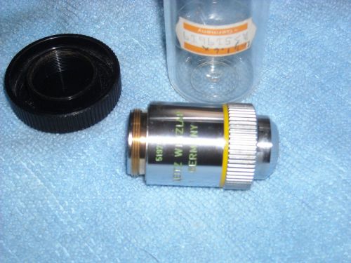 Leitz Wetzlar Microscope Objective Lens_16mm_10X_EF10/0.25_Phase Contrast_w/case