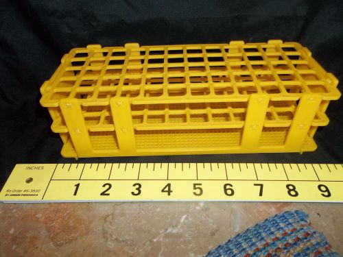 Test Tube Rack Stand Plastic for 60 Tubes x 16mm Stackable Yellow