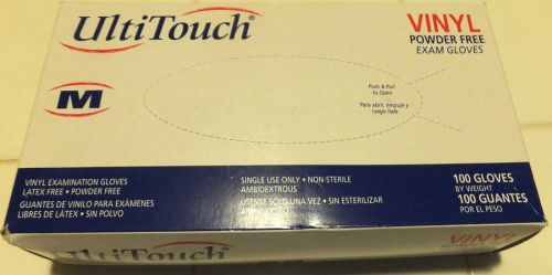 300 Medium UltiTouch Vinyl Powder &amp; Latex Free Exam Gloves NIB: 3 boxes