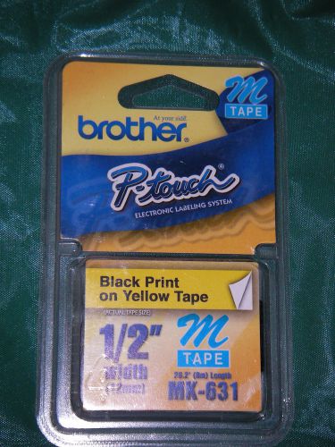 BROTHER P-TOUCH MK-631 M TAPE, BLACK PRINT ON YELLOW TAPE
