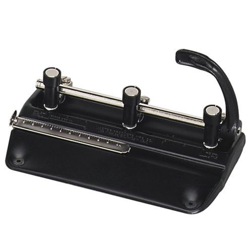 24-Sheet Lever Action Two- to Seven-Hole Punch, 9/32&#034; Holes, Black