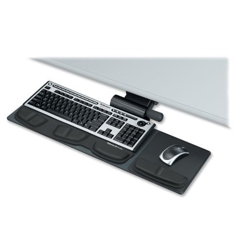 Fellowes 8018001 compact keyboard tray std track lgth 17-3/4in 19inx9-1/2in bk for sale