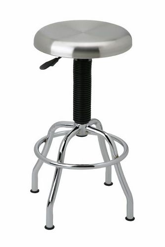 Work Stool Commercial Stainless Steel Top Office Chair Swivel Shop Counter Metal