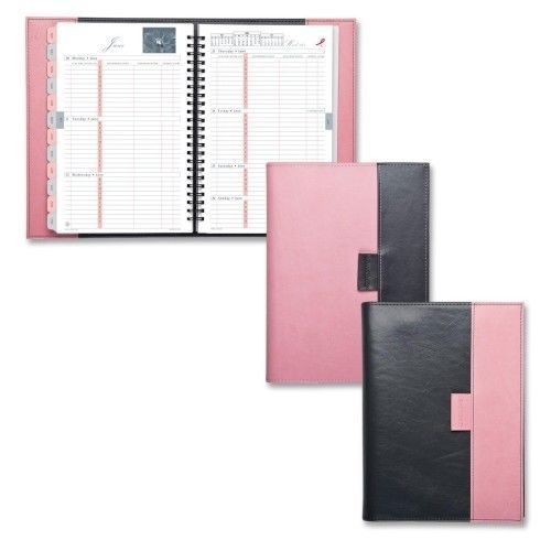 Day-timer® weekly planner,jan-dec,2ppw,journal 5-1/2&#034;x8-1/2&#034;,pk/gy cvr, 2013 for sale