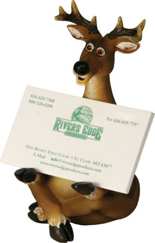 New Deer Buck Business Card Holder Hand Painted Hunting Brand Office Decoration