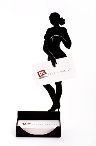 Artori business card holder, the naked women, beautiful Black metal figure