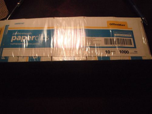 OfficeMax Jumbo-smooth Paperclips 10 boxes 1000 clips