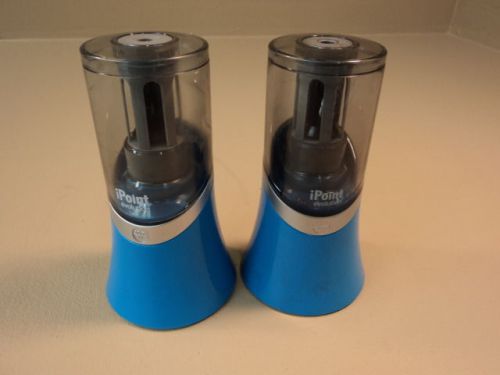 Westcott Electric Pencil Sharpener Lot of 2 Blue/Clear iPoint Evolution 14886
