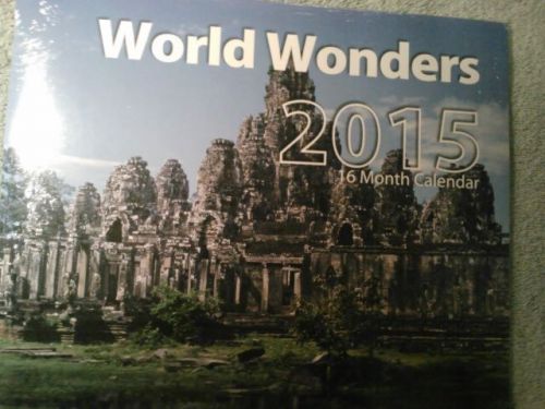 New World Wonders 16 Month Calendar 2015 Office work job home 11&#034;X 12&#034;